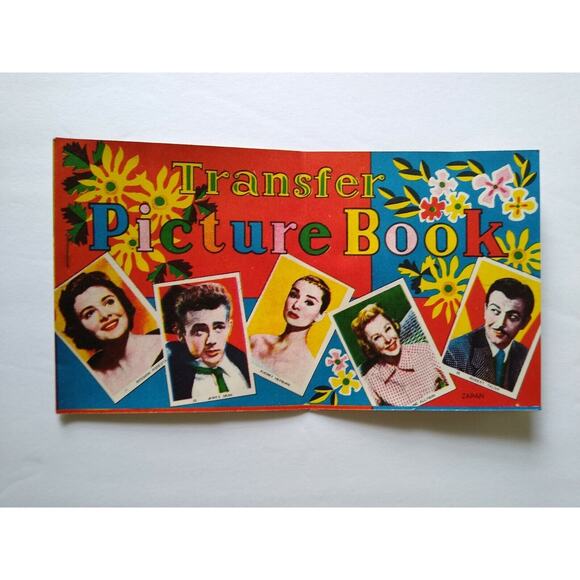 1950s Transfer Picture Book Decal James Dean John Wayne Rock Hudson Gable Curtis - Picture 10 of 11